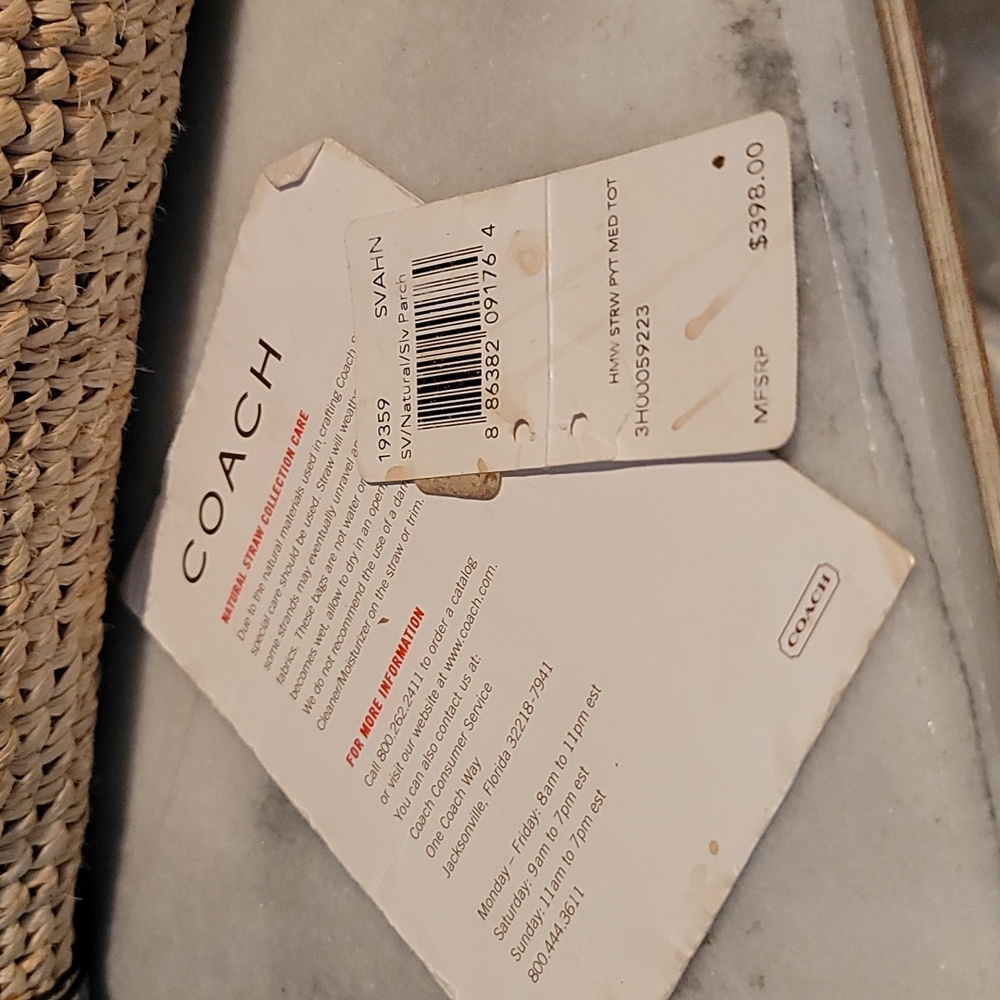 COACH STRAW NATURAL BAG 17”x10”x6”, Large Tote, Gorgeous!🔥 - Picture 3 of 17